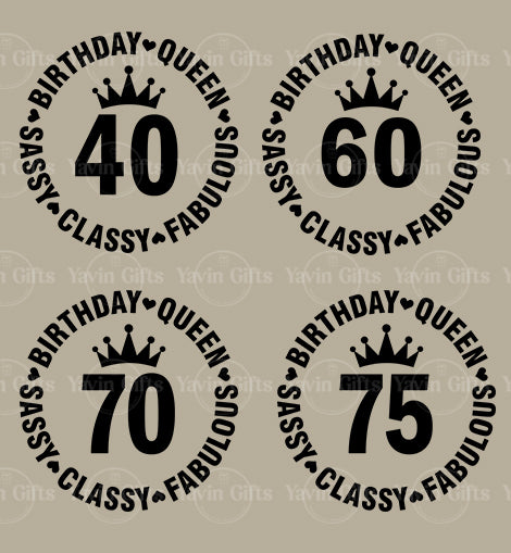 Custom Age Birthday Queen