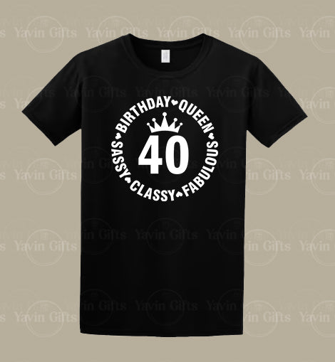 Custom Age Birthday Queen