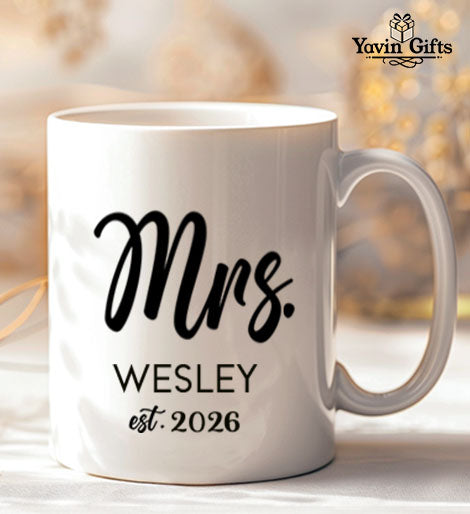 Mr & Mrs Mug set- Personalized  name