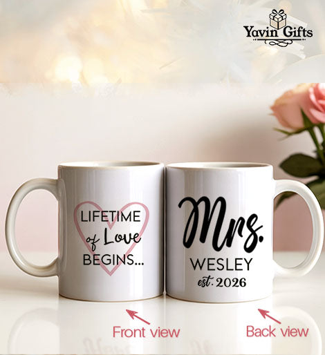 Mr & Mrs Mug set- Personalized  name